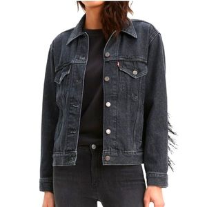 Levi’s Fringe Denim Trucker Jacket Black